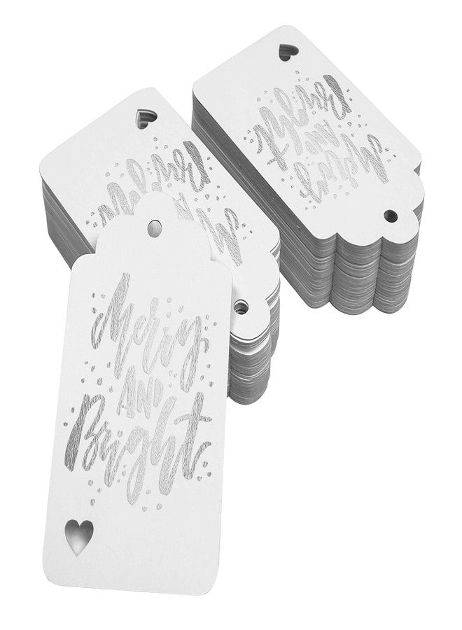 Inkdotpot مجموعة من 50 بطاقة هدايا ورقية من رقائق الفضة الحقيقية من إنكدوتبوت، بتصميم "عيد ميلاد سعيد ومشرق". - Image 2